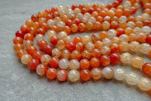 Natural Fire Crackle Agate <b>Beads</b> - Dragon Veins Orange Agate, 6mm, 8mm, 10mm - Product Image 5