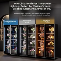 Réfrigérateur Vitrine Commercial OEM Sans Givre à Refroidissement par Air, Luxe Léger, 3 Étagères pour Fleuristes, Conception Ouverte