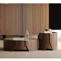 Ensemble de tables basses pour petit appartement, style moderne minimaliste italien, bois de noyer massif nordique, mobilier de salon de luxe léger