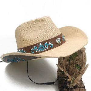 Hot Sale Western Sombrero Straw Cowboy <b>Hats</b> With Embroidery - Product Image 5