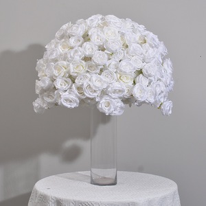 Bola de flores artificiales blancas de alta calidad, adorno para mesa de boda, para decoración de bodas - Product Image 2