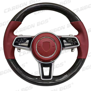 Vente directe d'usine, compatible avec <span class=keywords><strong>Porsche</strong></span> Panamera Cayenne Macan Cayman <span class=keywords><strong>GT4</strong></span> Boxster 718 981 911 GT, volant en fibre de carbone - Product Image 4