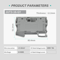 UTL UL,CE,TUV ST 16 Blocs de jonction à ressort de montage sur rail DIN Connecteur sans vis