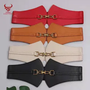 Cinturón de cintura con cordones para mujer, cinturón de cuero, rojo, Ultra ancho, elástico, de fuerza, venta al por mayor