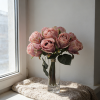 Promotion : Faux rose artificielle de haute qualité, tige unique, roses de luxe pour la décoration, Saint-Valentin, mariage, fête des mères