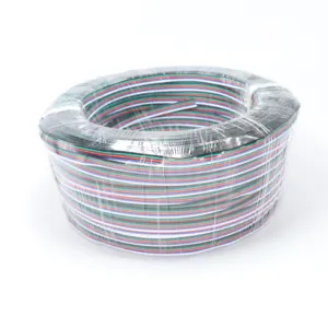 Fio e cabos de extensão de led rgb, 100m, 2, 3, 5, 6, 7, 4pin, cooper, fios e cabos, indústria de conector de pvc rgb