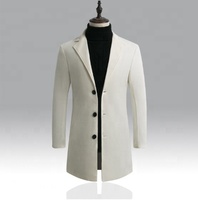 Manteau Trench Homme Hiver Qualité Supérieure OEM ODM Vente en Gros Veste d'Affaires en Laine Coupe Ajustée Boutonnage Simple Décontractée