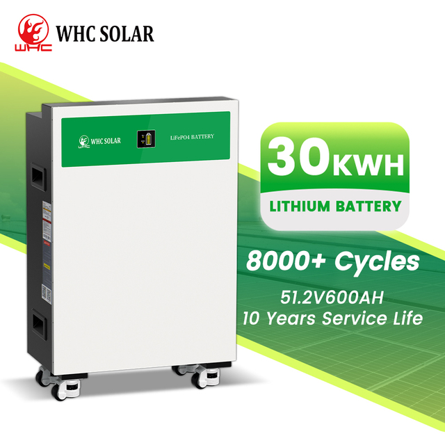 30kWh Lithium Iron Phosphate Battery 51.2V 600Ah Solar Storage System for Home Energy Backup with Smart BMS Communication
