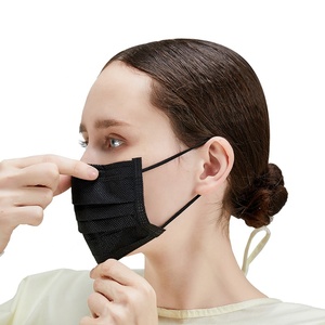 <span class=keywords><strong>Masque</strong></span> <span class=keywords><strong>chirurgical</strong></span> 3 plis de haute qualité, noir, jetable, protecteur - Product Image 4