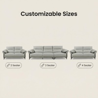 Sofa Kulit Sederhana Model Lurus dengan Isian Spons untuk Ruang Tamu, Lobi Hotel, Apartemen, dan Vila