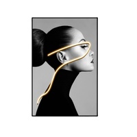 Ingresso decorativo illuminante immagine Wall Art Light Portrait Poster donna Canvas 3D LED Painting