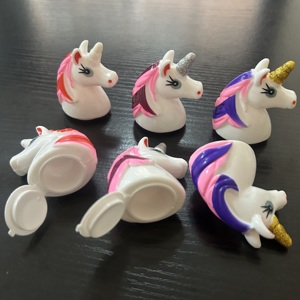 ISMAN 10g Contenants vides pour baume à lèvres en forme de licorne mignonne, étuis à rouge à lèvres animaux de dessin animé pour enfants, pots cosmétiques, emballages de maquillage - Product Image 1