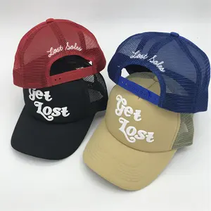 Puff Printed Trucker Hats 5 Panel Foam Trucker Cap gorras de malla de moda con logotipo impreso personalizado