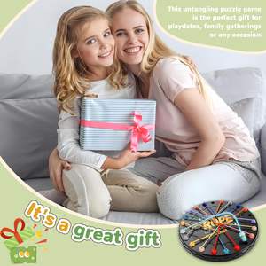 Corde di nodi del cervello districare Stack Puzzle gioco <span class=keywords><strong>da</strong></span> <span class=keywords><strong>tavolo</strong></span> per autismo ADHD bambini e adulti, giocattolo Antistress famiglia viaggio festa regalo - Product Image 6