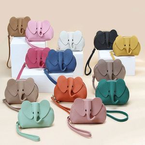 Porte-clés mini sac en cuir de vachette personnalisé, motif animal mignon, écologique, en cuir véritable, porte-monnaie éléphant léger - Product Image 3