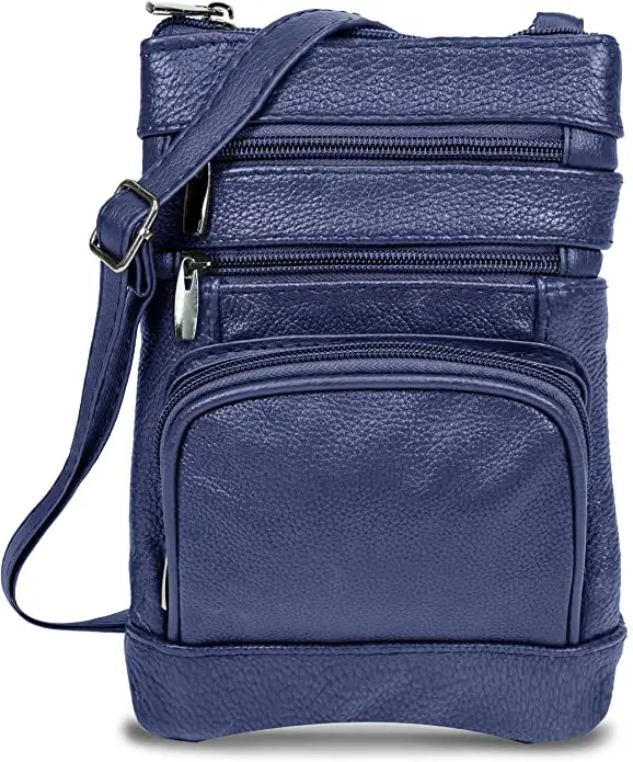 Factory Supply Leather Crossbody Sling Bag with Adjustable Strap Genuine Leather Shoulder Phone Purse Travel Organizer Soft Bag