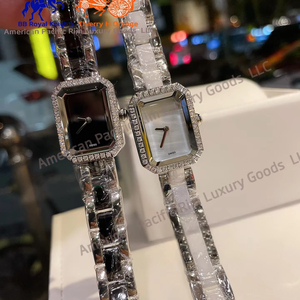 Orologio da <span class=keywords><strong>Donna</strong></span> con Quadrante Quadrato e Lunetta con Diamanti, <span class=keywords><strong>Bracciale</strong></span> in Acciaio Inossidabile per Uso Quotidiano Elegante - Product Image 2