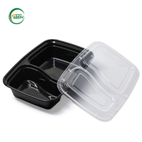 Hoge kwaliteit PP plastic takeaway containers met 2 compartimenten, duurzaam voor herhaaldelijk gebruik in cateringdiensten