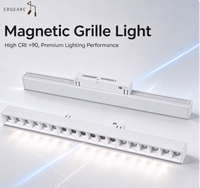 Spot lumineux magnétique sur rail à CRI élevé 90, en aluminium, pour éclairage de magasin, de salle d'exposition et de présentation