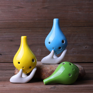 Ocarina en céramique à 6 trous, tonalité Do alto, avec accordage standardisé, instrument de musique ethnique, idéale pour les magasins de musique et les cours de loisirs - Product Image 2