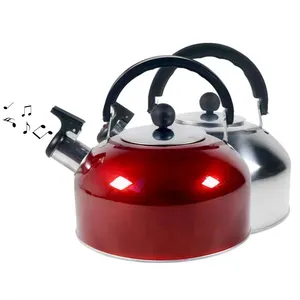 Red Black Silver Color 4L Stainless Steel Tea Pots Water Kettles Stove Top Whistling Kettle