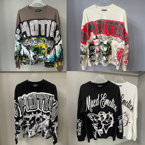 เสื้อผ้าฮิปฮอปผู้ชายผ้าฝ้าย 100% ตกแต่งด้วยคริสตัลแบบหนักพิเศษ <span class=keywords><strong>ลาย</strong></span>กราฟิก<span class=keywords><strong>สัก</strong></span>คิวปิด ดีไซน์เนอร์  <span class=keywords><strong>ลาย</strong></span>พิมพ์อารมณ์ผสมผสาน  แบบยาว - Product Image 2