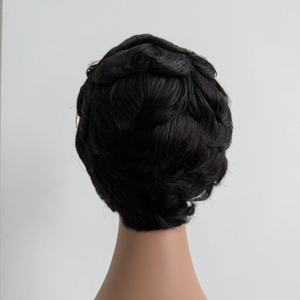 Perruque courte bouclée Pixie fabriquée à la machine, qualité 12A, sans dentelle, 100% <span class=keywords><strong>cheveux</strong></span> humains, Pephair - Product Image 4