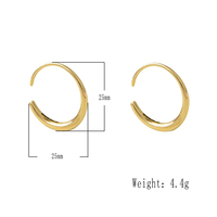 Pendientes de Aro Veganos Simples de Plata de Ley 925, Chapados en Oro, para Mujer, Venta al por Mayor