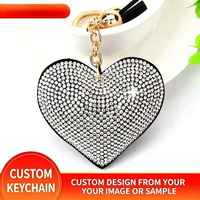 Nieuwe moderne kunst DIY sieraden kleine geurige perzik hart hot drilling rhinestone sleutelhanger kristallen diamant voor kwast tas hanger