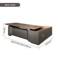 Bureau de direction moderne avec plateau en bois et armoire latérale intégrée pour mobilier de bureau de direction