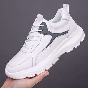 <b>White</b> And Black <b>Lace</b> Up Sneakers Solid Color Sporty Casual Shoes For Leisure Wenzhou Zhejiang Origin - Product Image 1