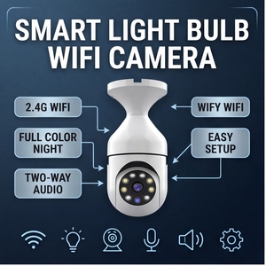 Caméra de sécurité domestique WiFi PTZ SHUZHI <span class=keywords><strong>4MP</strong></span> avec vision nocturne, modèle E27 - Product Image 1