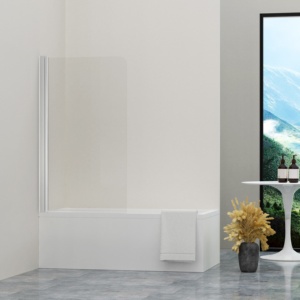 Pantalla de <span class=keywords><strong>ducha</strong></span> de bañera plegable con marco de aluminio, puerta pivotante giratoria de vidrio templado para uso en baño de Hotel - Product Image 5