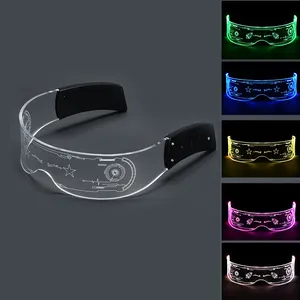 2024 Hot sales LED light technology glasses Christmas party supplies Light acrylic goggles booster props