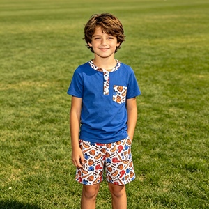 GBO0500 RTS Sans MOQ Ensemble de vêtements pour fillette avec broderie MAMA'S GIRL, fleurs, manches courtes, shorty, vente en gros pour enfants - Product Image 6