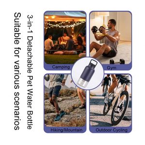 Custom logo 32oz Portable Stainless Steel Pet Feeder Outdoor Travel Bowl Insulated <b>Dog</b> 3 in 1 Detachable Water <b>Bottle</b> with Lid - Product Image 5