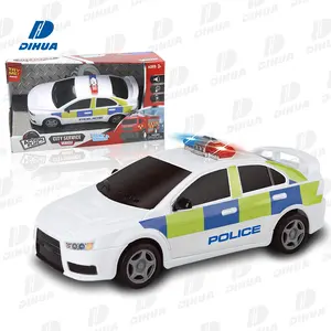 Kids Police Car Toy Unisex Free Wheel City Service Rescue Vehicle Toys with Realistic Working Light and Sirens Sound