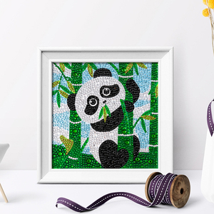 Kits de <span class=keywords><strong>peinture</strong></span> de diamant pour enfants, 12 pièces <span class=keywords><strong>par</strong></span> lot, Animal de <span class=keywords><strong>Panda</strong></span> chinois, cristal, meilleur cadeau, décoration murale pour la maison - Product Image 1