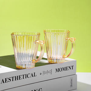 Gobelet en verre à large ouverture pour eau, jus et boissons, 200 ml, vide, avec poignée, vente en gros - Product Image 6