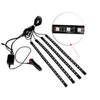 Lumière d'ambiance intérieure de voiture à LED 5/12V USB, sept couleurs RGB, effet de respiration, contrôle sonore, décoration, lumière rythmique musicale