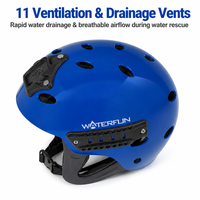 Casque de sauvetage aquatique tactique, coque ABS, doublure EVA, rails latéraux réglables, support NVG, 11 trous de ventilation et de drainage pour le sauvetage