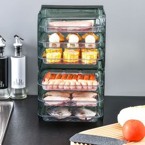 Multi Layer Transparent <b>Kitchen</b> Food Storage <b>Tray</b> Rectangle Wall Mounted 4 7 Compartments For Home Use - Product Image 4