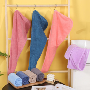 Gorro de secado de pelo Carlota 25x65 cm de microfibra de vellón coral de secado rápido para mujer - Product Image 3