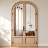 Portes intérieures en chêne blanc à double arche, conformes aux normes européennes, isolation phonique, finies pour villa, appartement, salon