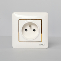 Interrupteurs et prises électriques muraux de style européen YAKI Arabie Saoudite Russie UE, panneau PC couleur or gris blanc