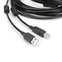 Kabel Repeater Aktif USB 2.0 Kecepatan Tinggi 50ft dengan Penguat Sinyal, Tipe Male ke Male untuk Printer/Scanner/Periferal 480Mbps