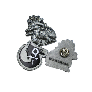 Pin de calavera de metal vintage chapado en plata antigua con esmalte suave y epoxi, insignia de calavera, pines de esmalte góticos, pines de dinosaurio - Product Image 2