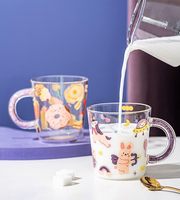 Tasses à café en verre borosilicate au design cerf minimaliste, étanches, compatibles micro-ondes et lave-vaisselle, gobelets portables pour cadeaux