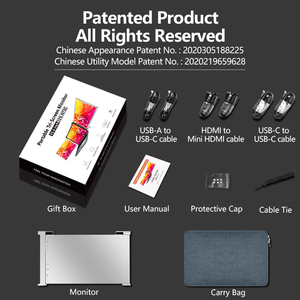 Laptop Screen Extender 15.6 Inch 1080P Tri Screen Foldable Portable Monitor IPS USB <b>C</b> for 15.6-17.3 Inch Laptop Multi-Device - Product Image 6