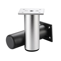 Pieds de meubles cylindriques en alliage d'aluminium épaissi et réglables, style minimaliste moderne, pour armoires, canapés et tables basses - Vente en gros